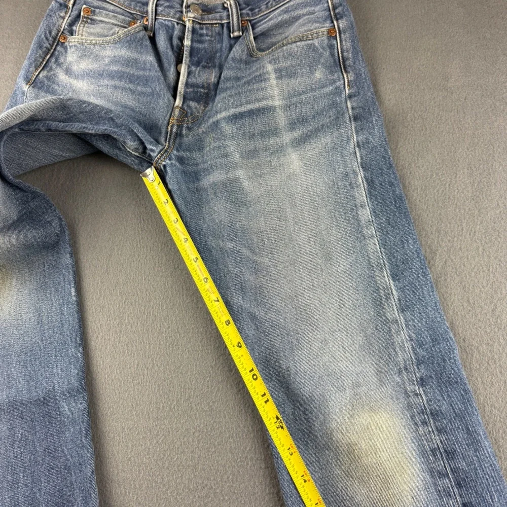 Levi's 501 Jeans Men's 29x30 (Fits 30x29) Blue Button Fly Faded Straight Regular